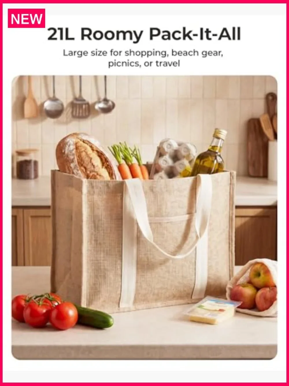 Monogrammable Beach Tote Bag for Women, Sandproof Mesh, Zippered Travel Bag